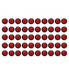 50PCS Red 3/4 Inch Round Clearance LED Front Rear Side Indicator Waterproof Car Signal Lamp for 12V/24V Car Truck RV Bus Van